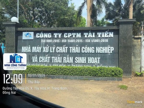 Nhà xưởng xử lý chất thải - công ty CPTM Tài Tiến