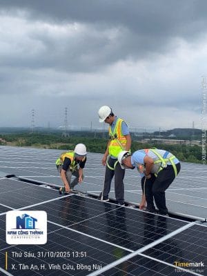 Thi công điện mặt trời áp mái 01