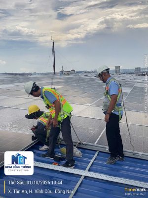 Thi công điện mặt trời áp mái 02