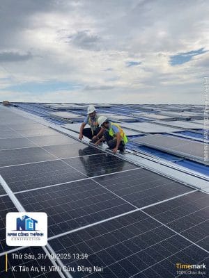Thi công điện mặt trời áp mái 03