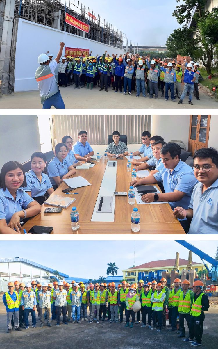 Đội ngũ thi công nhà xưởng công nghiệp tại công trình